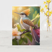 Golden Create Honeyeater Fantasy Bird Karte (Gelbe Blume)