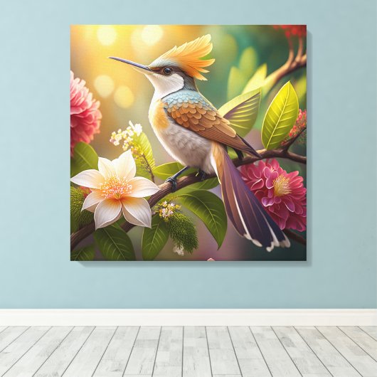 Golden Create Honeyeater Fantasy Bird Leinwanddruck (Insitu (Holzboden))