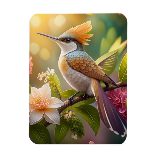 Golden Create Honeyeater Fantasy Bird Magnet (Vertikal)