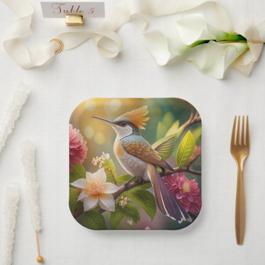 Golden Create Honeyeater Fantasy Bird Pappteller (Hochzeit)