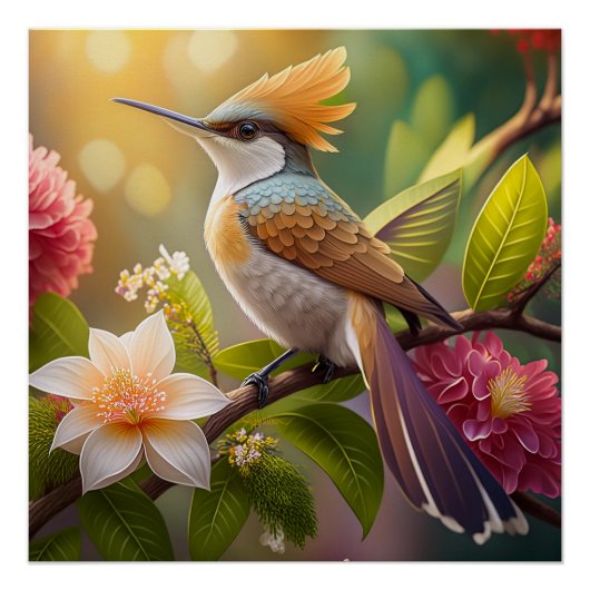 Golden Create Honeyeater Fantasy Bird Poster (Vorderseite)