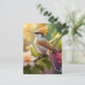 Golden Create Honeyeater Fantasy Bird Postkarte (Stehend Vorderseite)