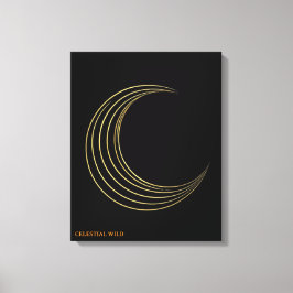 Golden Crescent Moon Celestial Art Canvas Gift Leinwanddruck