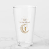 Golden Crescent Moon & Lantern Eid Mubarak Islamic Glas (Rückseite)