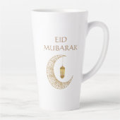 Golden Crescent Moon & Lantern Eid Mubarak Islamic Milchtasse (Rechts)