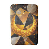 Golden Crescent Moon mit kosmischen geometrischen Badematte (Vorderseite Vertikal)
