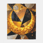Golden Crescent Moon mit kosmischen geometrischen  Fleecedecke (Vorderseite)