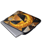 Golden Crescent Moon mit kosmischen geometrischen Laptopschutzhülle (Vorne Knopf)
