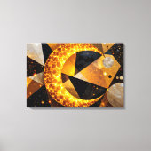 Golden Crescent Moon mit kosmischen geometrischen  Leinwanddruck (Vorderseite)