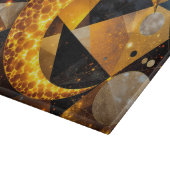 Golden Crescent Moon mit kosmischen geometrischen  Schneidebrett (Ecke)