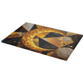 Golden Crescent Moon mit kosmischen geometrischen  Schneidebrett (Ecke)