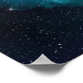 Golden Crescent Moon Starry Sky Happy Dreams Poster (Ecke)