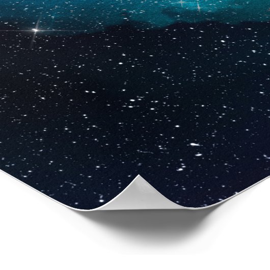 Golden Crescent Moon Starry Sky Happy Dreams Poster (Ecke)