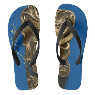 “Golden Crest Lion & Dragon Men’s Sandals Badesandalen