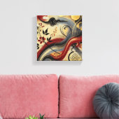 Golden Crimson Harmony Leinwanddruck (Insitu (Wohnzimmer))