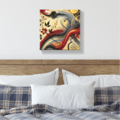 Golden Crimson Harmony Leinwanddruck (Insitu (Schlafzimmer))