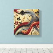 Golden Crimson Harmony Leinwanddruck (Insitu (Holzboden))