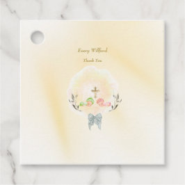 Golden Cross Bloral Taufe favorisieren Tags Geschenkanhänger