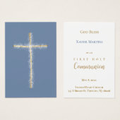 Golden cross First Communion remembrance card (Vorne & Hinten)
