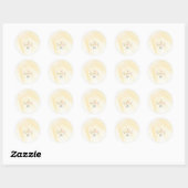 Golden Cross floral baptism round stickers (Blatt)