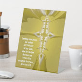 Golden Cross Fraktal Kunst, Dichtung und Musik Sockelschild (In SItu)