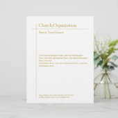 Golden Cross Minimal der religiösen Organisation Briefbogen (Stehend Vorderseite)