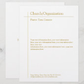 Golden Cross Minimal der religiösen Organisation Briefbogen (Vorne/Hinten)