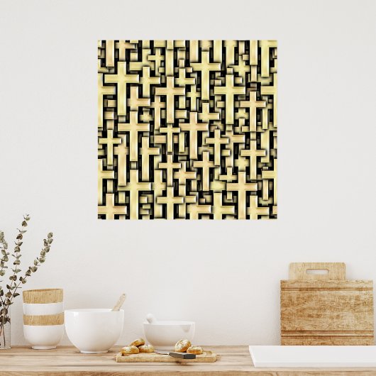 Golden Crosses Poster (Küche)