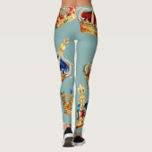Golden Crown Baroque Mode Textur Leggings (Rückseite)