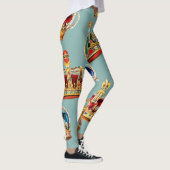 Golden Crown Baroque Mode Textur Leggings (Rechts)