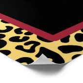 Golden Crown Leopard Print mit Red Bow Hair Salon Poster (Ecke)