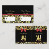 Golden Crown Leopard Print mit Red Bow Hair Salon Visitenkarte (Vorne/Hinten)