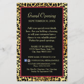 Golden Crown Leopard Red Bow Salon Grand Opening Flyer (Hinten)