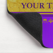 Golden Crown & Lily Border + Ihr Text & Backgr. Mousepad (Ecke)