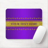 Golden Crown & Lily Border + Ihr Text & Backgr. Mousepad (Mit Mouse)