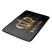 Golden Crown Personalisiert Name Black Badematte (Schrägansicht)