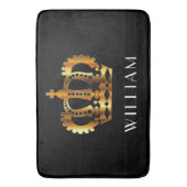 Golden Crown Personalisiert Name Black Badematte (Vorderseite Vertikal)