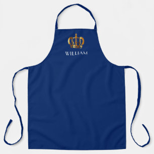 Golden Crown Personalisiert Name Blue Schürze