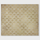 Golden Crown Royal Grungy Ivory Velvet Geschenkpapier (Flach)