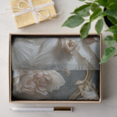 Golden Crown Swan mit Florals Decoupage Seidenpapier (Geschenk)