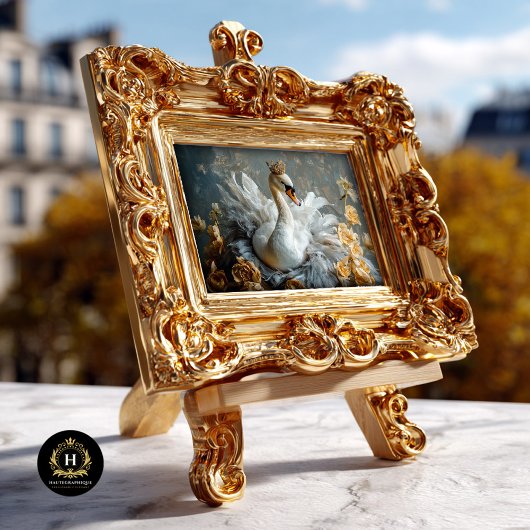 Golden Crown Swan mit gelben Florals Decoupage Seidenpapier