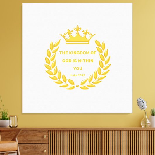 Golden Crown & The Kingdom of God Bible Verse Leinwanddruck (Insitu (Wohnzimmer))