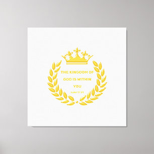 Golden Crown & The Kingdom of God Bible Verse Leinwanddruck