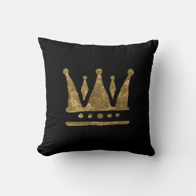 Golden Crown Throw Cushion Kissen (Vorderseite)