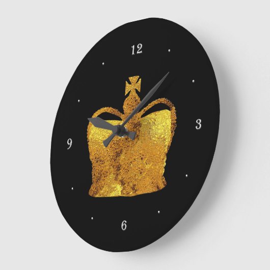 Golden Crown Wall Clock Große Wanduhr (Winkel)