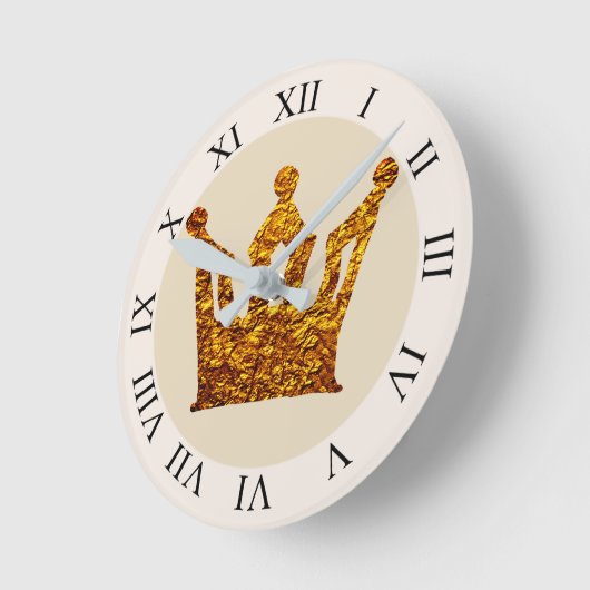 Golden Crown Wall Clock Runde Wanduhr (Winkel)