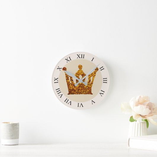 Golden Crown Wall Clock Runde Wanduhr (Zuhause)