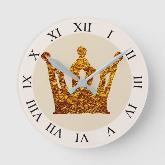 Golden Crown Wall Clock Runde Wanduhr (Vorderseite)