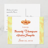 Golden Crown Wedding RSVP Postkarte (Vorne/Hinten)