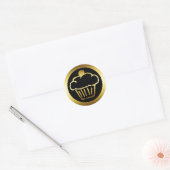 GOLDEN CUPCAKE RUNDER AUFKLEBER (Umschlag)